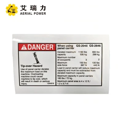 Decal Capacity Panel Carrier Acc 1254919 For GENIE factory
